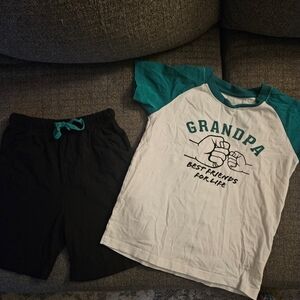 Amazon Kids White and Teal 'Grandpa' Matching Set